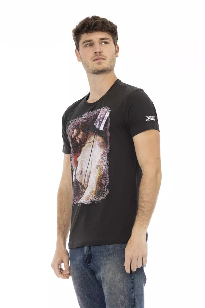 Trussardi Action Black Cotton Men T-Shirt by Trussardi Action