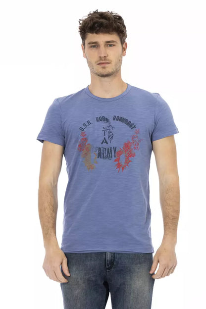 Trussardi Action Blue Cotton Men T-Shirt by Trussardi Action