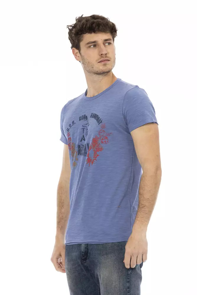 Trussardi Action Blue Cotton Men T-Shirt by Trussardi Action