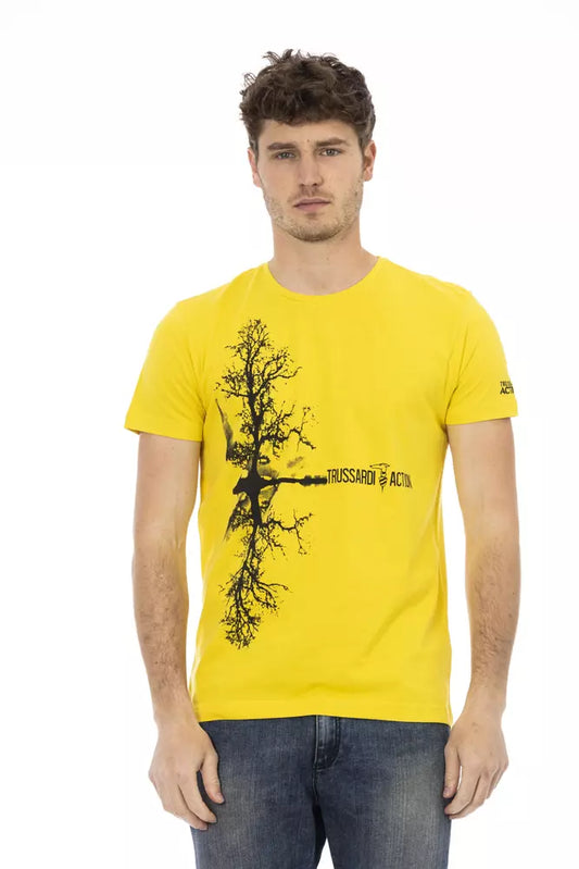 T-shirt Trussardi Action en coton jaune pour homme