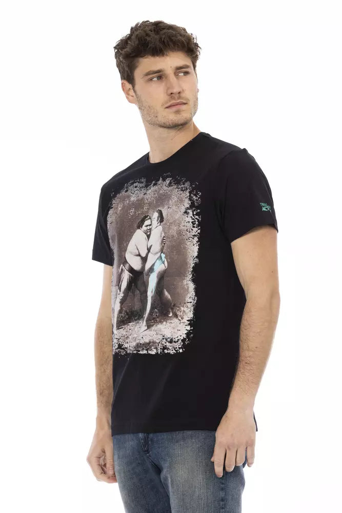 Trussardi Action Black Cotton Men T-Shirt by Trussardi Action