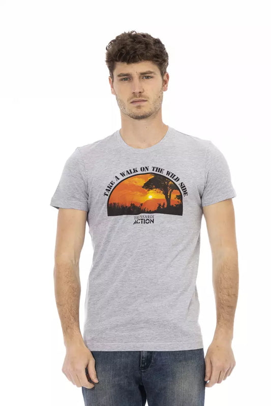 T-shirt Trussardi Action en coton gris pour homme