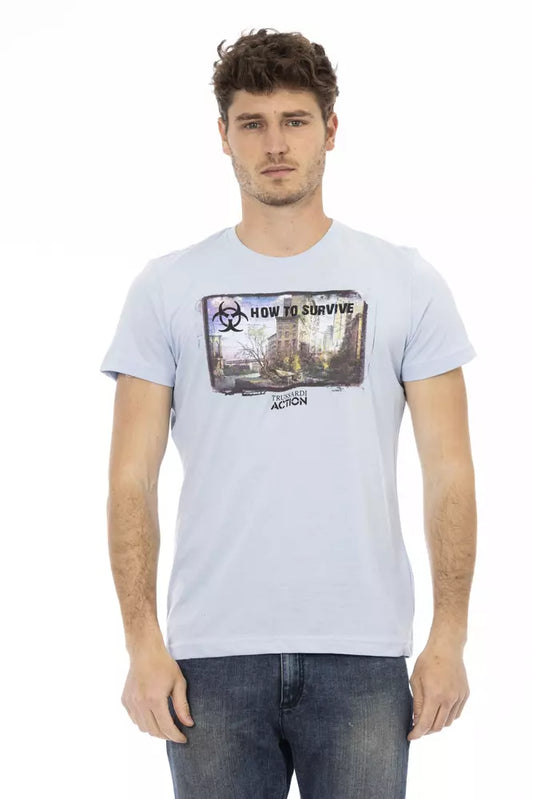 T-shirt Trussardi Action en coton bleu clair pour homme