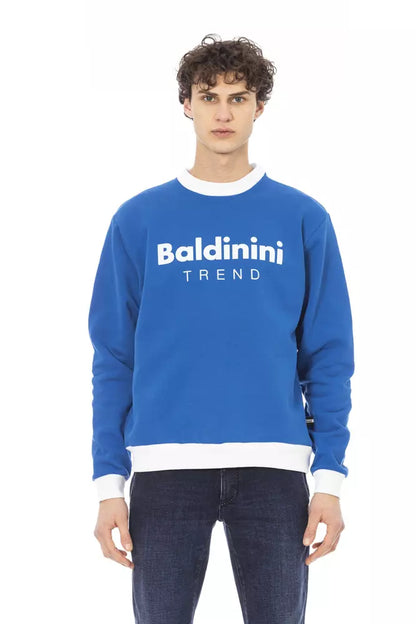 Baldinini Trend Blue Cotton Men Sweater by Baldinini Trend