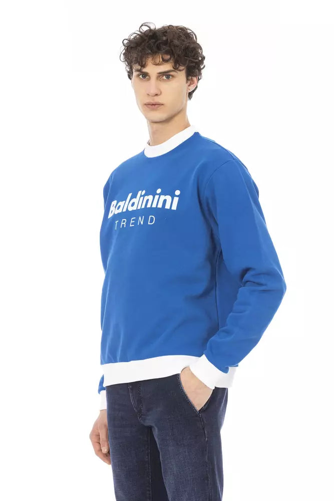 Baldinini Trend Blue Cotton Men Sweater by Baldinini Trend