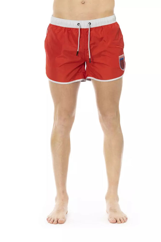 Short de bain Bikkembergs en polyester rouge pour homme
