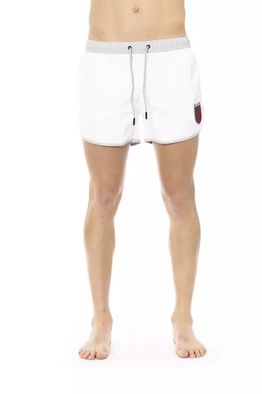 Short de bain Bikkembergs en polyester blanc pour homme