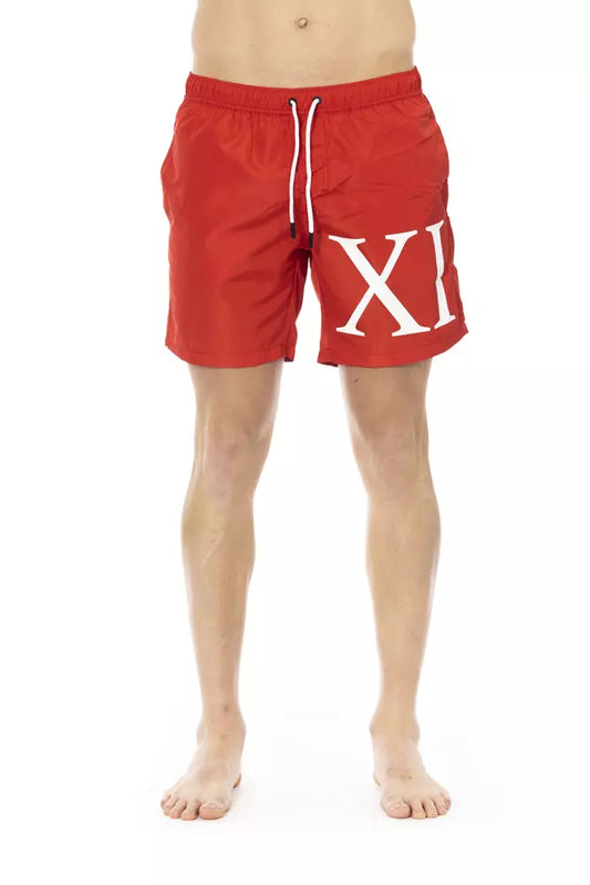 Short de bain Bikkembergs rouge en polyester pour homme