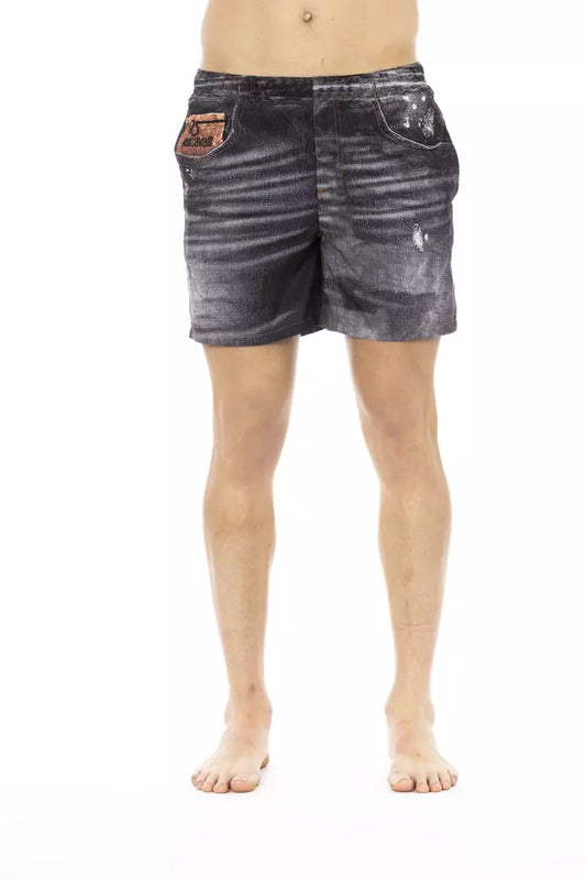 Short de bain noir en polyester Just Cavalli pour homme