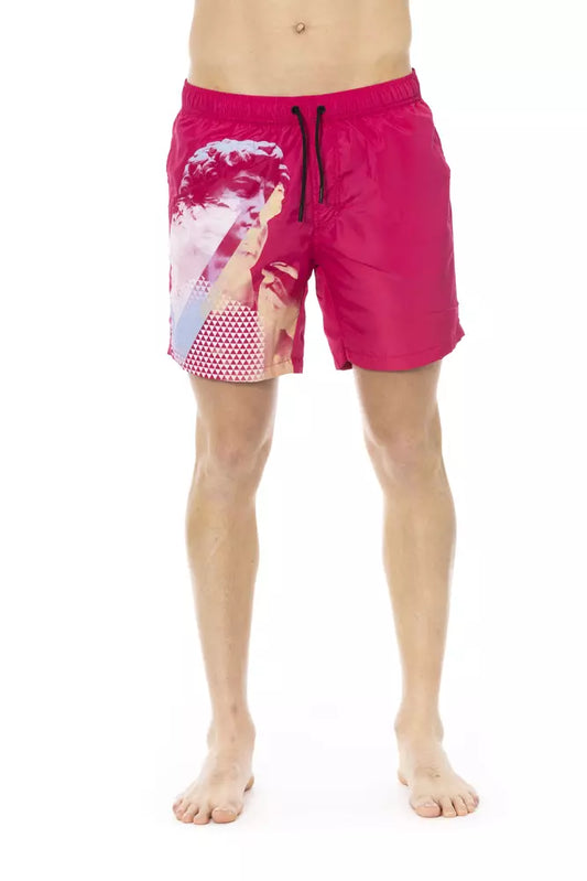Short de bain Bikkembergs Fuchsia en polyester pour homme