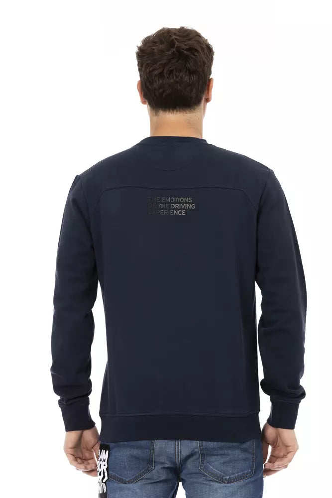Automobili Lamborghini Blue Cotton Men Sweater with Chest Pocket by Automobili Lamborghini