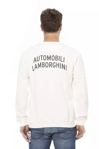 Automobili Lamborghini White Cotton Men's Sweater by Automobili Lamborghini
