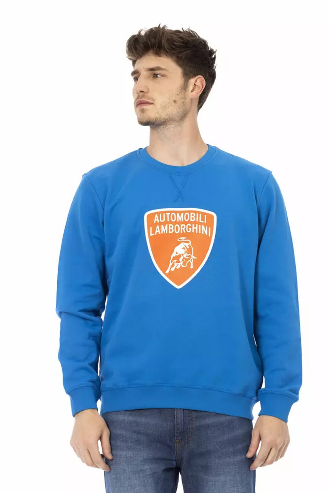 Automobili Lamborghini Blue Cotton Men Sweater by Automobili Lamborghini