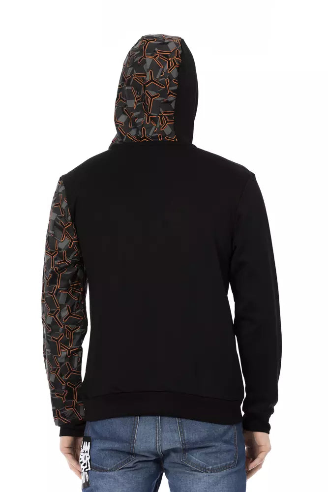 Automobili Lamborghini Black Cotton Men's Hooded Sweater by Automobili Lamborghini