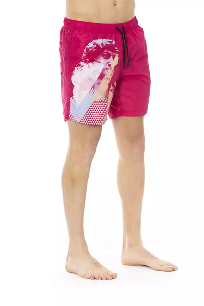 Short de bain Bikkembergs Fuchsia en polyester pour homme