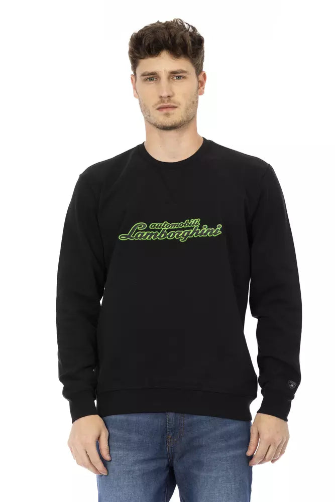 Automobili Lamborghini Black Cotton Men Sweater by Automobili Lamborghini