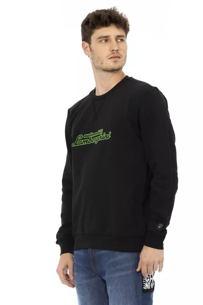 Automobili Lamborghini Black Cotton Men Sweater by Automobili Lamborghini