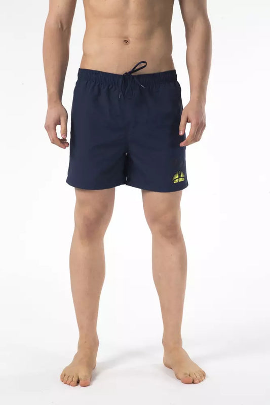 Short de bain en nylon bleu Just Cavalli pour homme