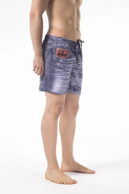 Short de bain Just Cavalli bleu en polyester pour homme