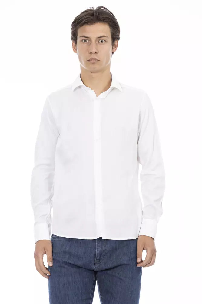 Baldinini Trend White Cotton Men Shirt by Baldinini Trend