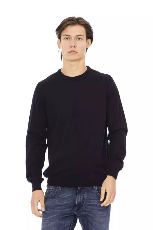 Baldinini Trend Blue Fabric Men Sweater by Baldinini Trend