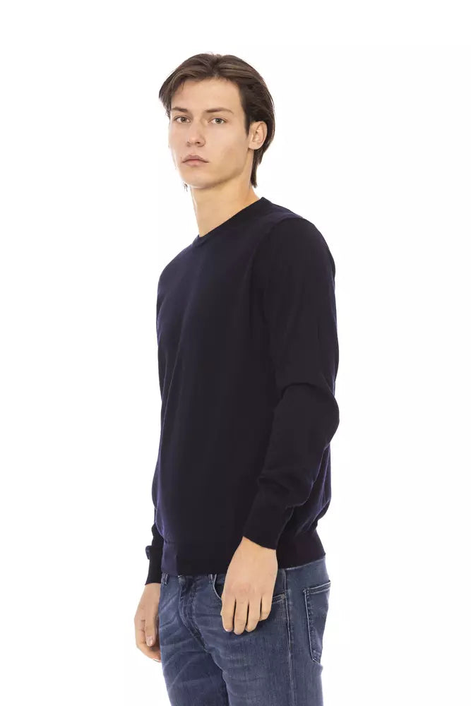 Baldinini Trend Blue Fabric Men Sweater by Baldinini Trend