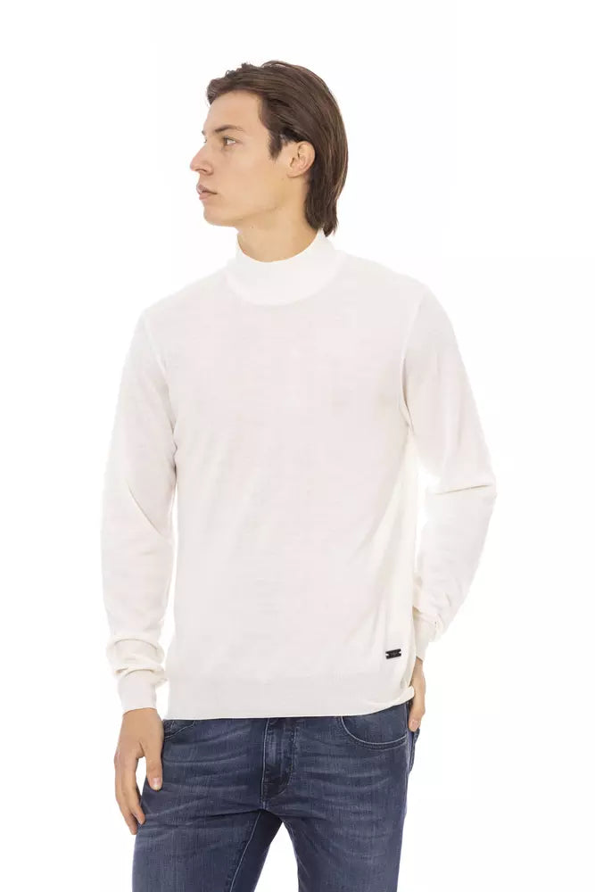 Baldinini Trend White Fabric Men Turtleneck Sweater by Baldinini Trend