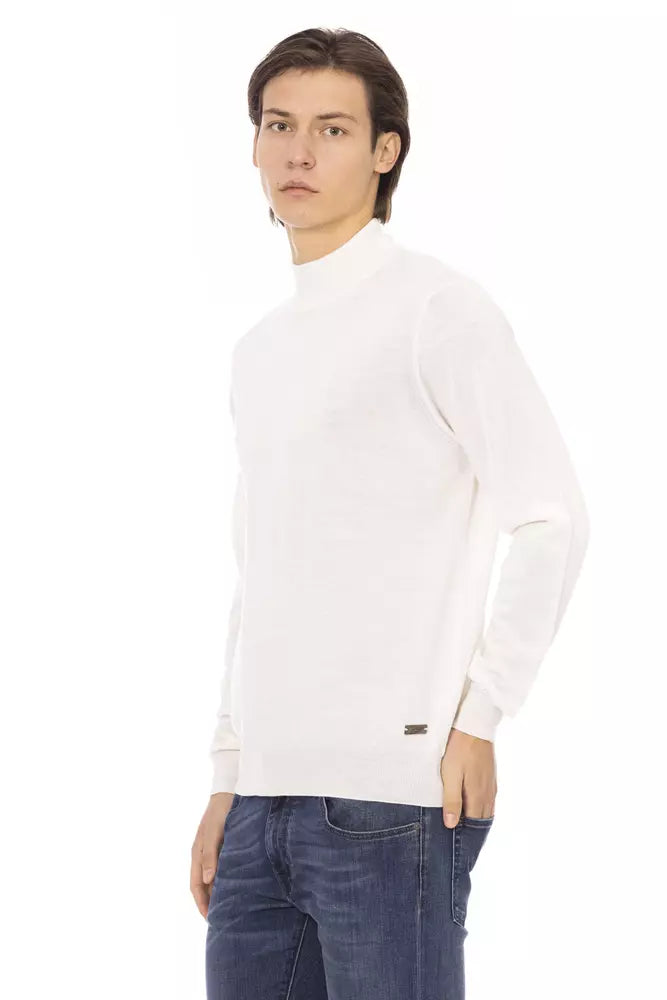 Baldinini Trend White Fabric Men Turtleneck Sweater by Baldinini Trend