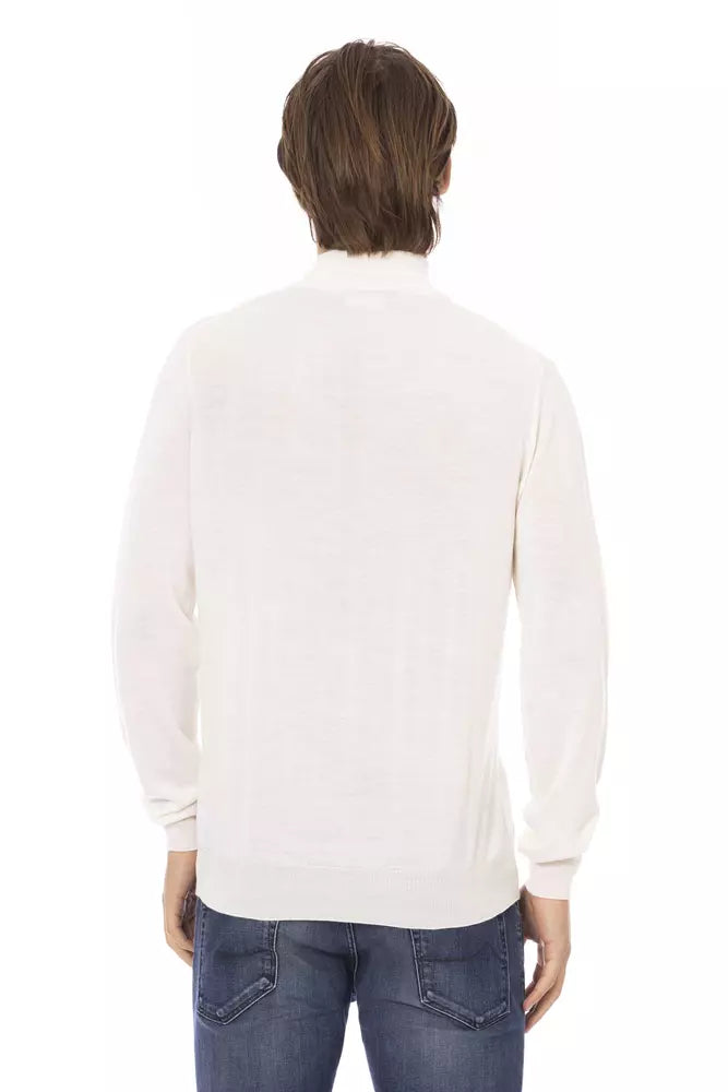 Baldinini Trend White Fabric Men Turtleneck Sweater by Baldinini Trend