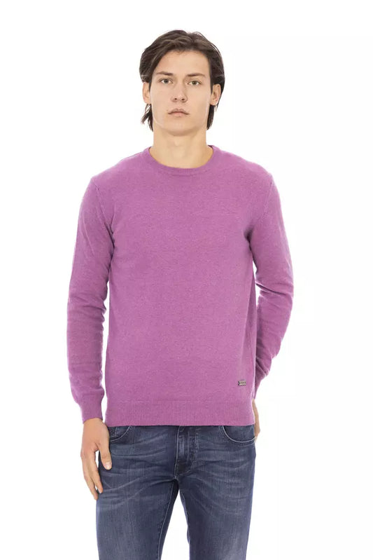 Baldinini Trend Purple Wool Men Sweater by Baldinini Trend