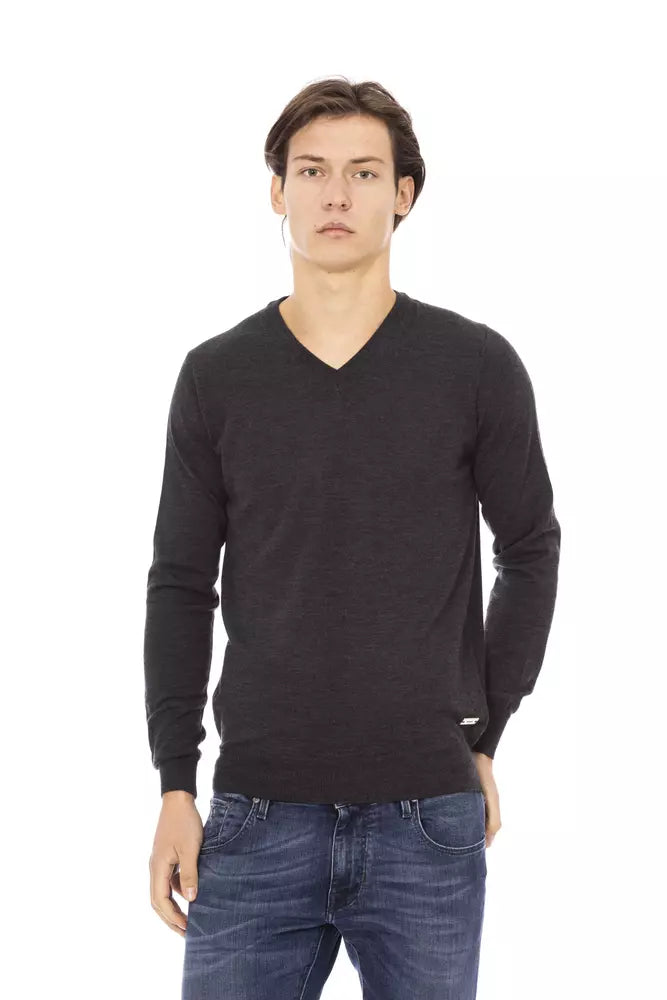 Baldinini Trend Gray Fabric Men Sweater by Baldinini Trend