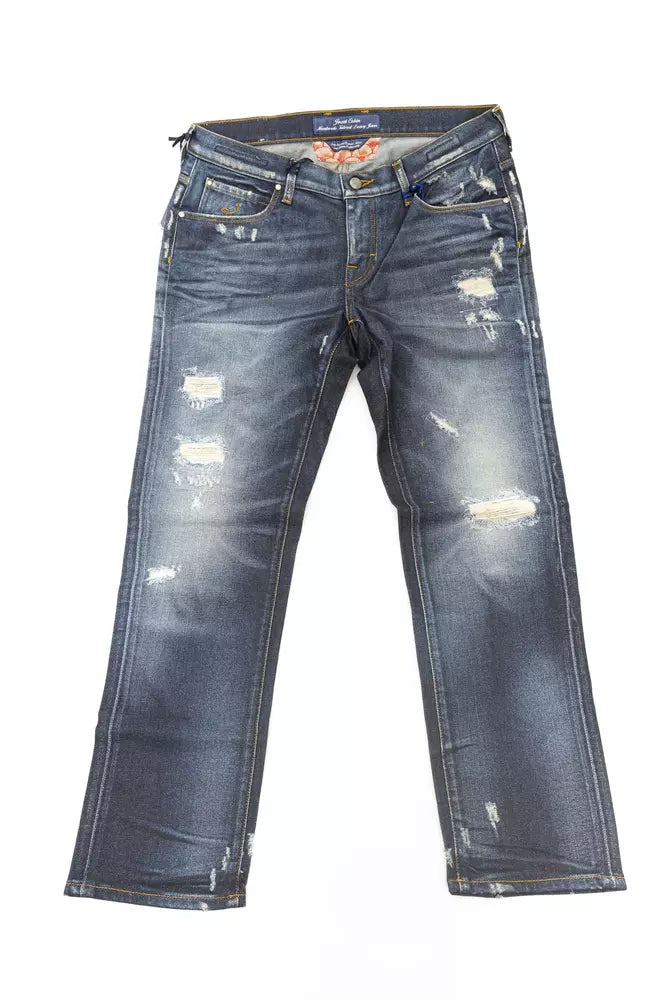 Jacob Cohen Blue Cotton Women's Jeans with Pony Skin Label by Jacob Cohen