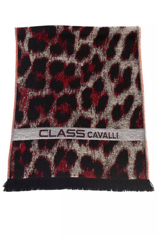 Écharpe Cavalli Class en laine bordeaux pour homme