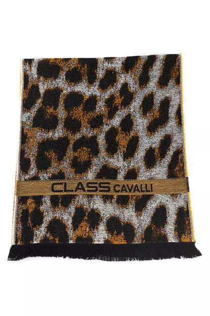 Écharpe Cavalli Class en laine marron pour homme