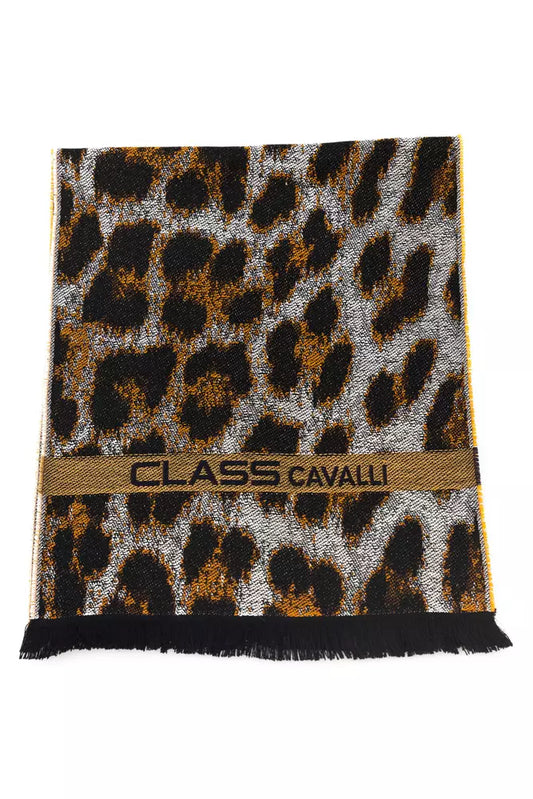 Écharpe Cavalli Class en laine marron pour homme