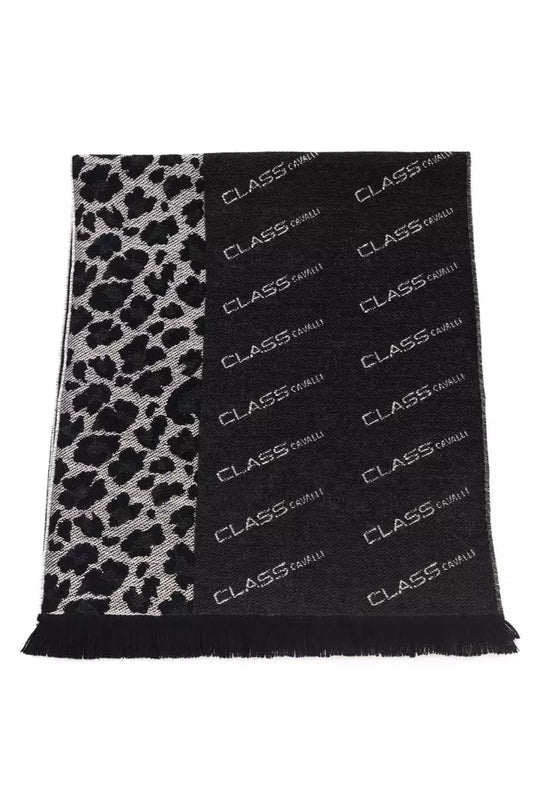 Écharpe Cavalli Class en laine noire pour homme