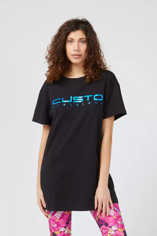 T-shirt femme en coton bleu Custo Barcelona