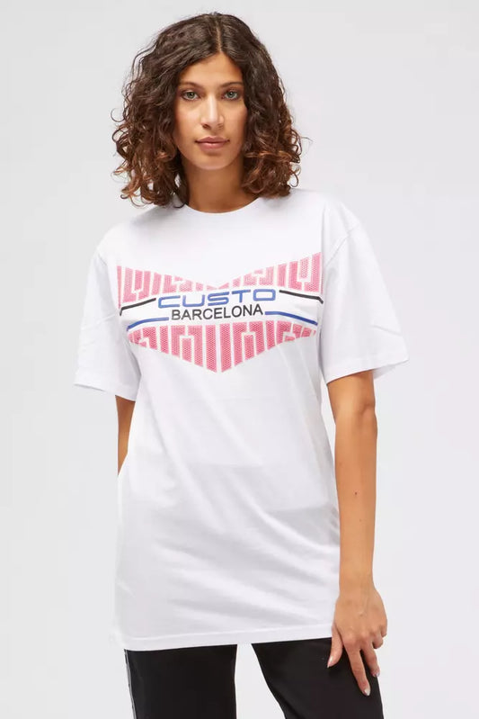 T-shirt femme en coton blanc Custo Barcelona