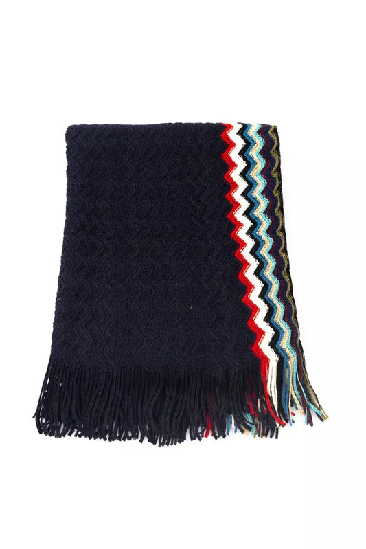 Écharpe homme en laine noire Missoni