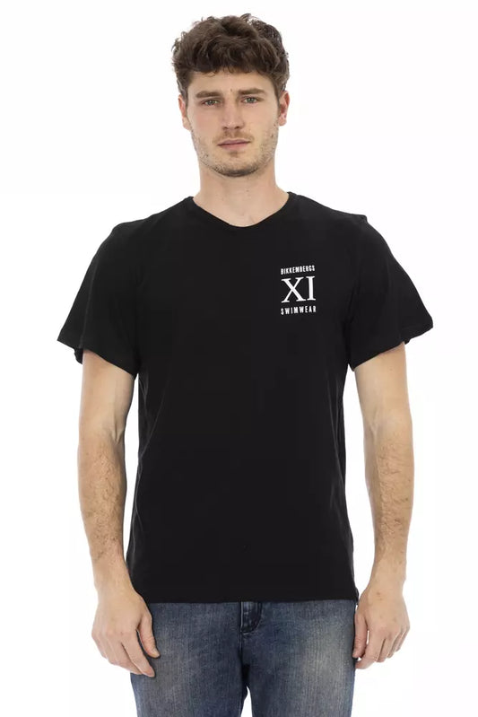 T-shirt homme en coton noir Bikkembergs