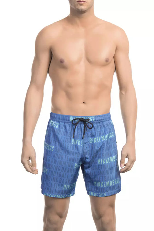 Short de bain homme Bikkembergs bleu en polyester
