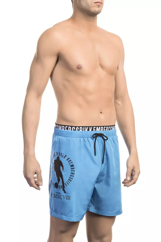 Short de bain homme Bikkembergs bleu clair en polyester