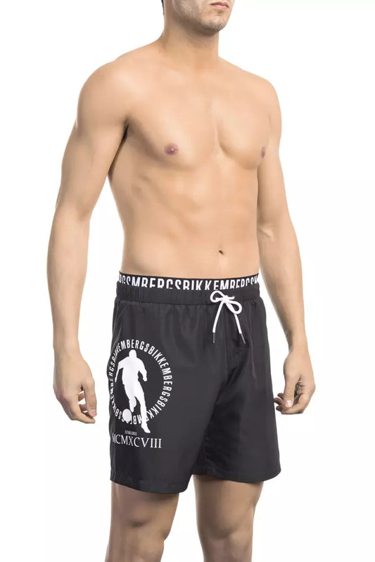Short de bain Bikkembergs en polyester noir pour homme