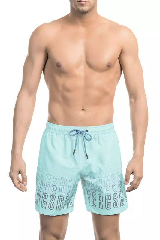 Short de bain homme Bikkembergs bleu clair en polyester