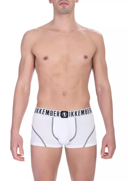 Lot de deux boxers en coton blanc pour homme Bikkembergs