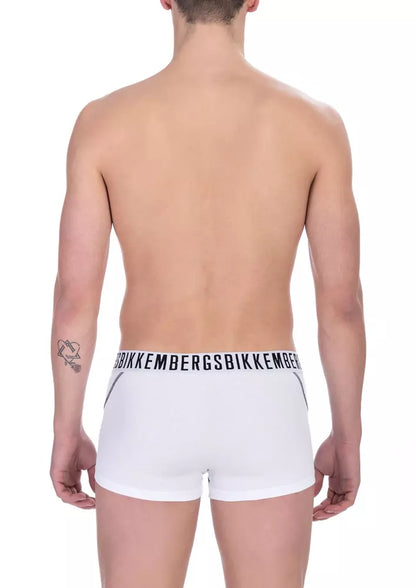 Lot de deux boxers en coton blanc pour homme Bikkembergs
