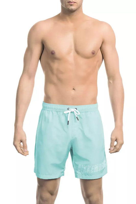 Short de bain homme Bikkembergs bleu clair en polyester