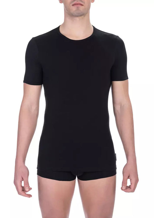 T-shirt homme en coton noir Bikkembergs