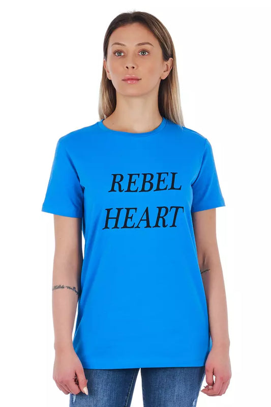 T-shirt femme en coton bleu clair Frankie Morello