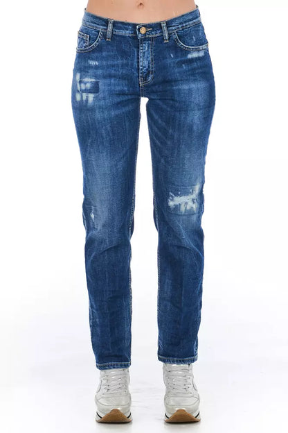Frankie Morello Blue Cotton Women Jeans by Frankie Morello